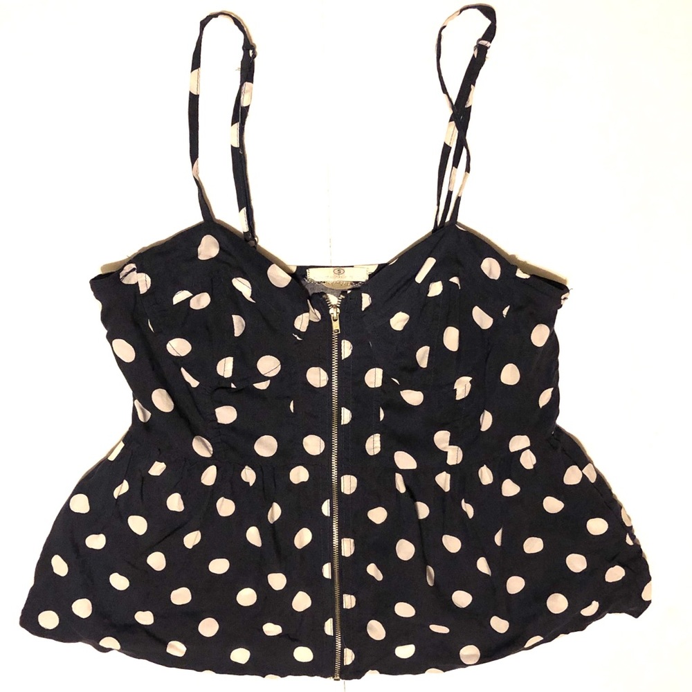 Navy Blue & White polka dot tank